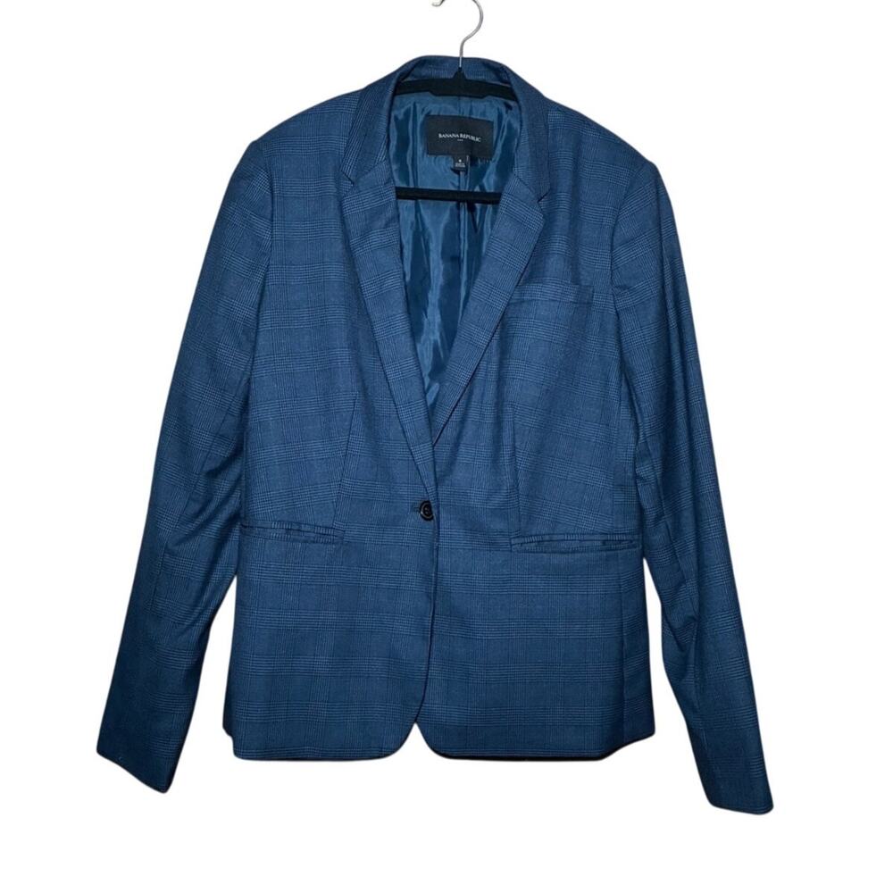 Banana Republic - Blue Plaid Blazer - Size 8
